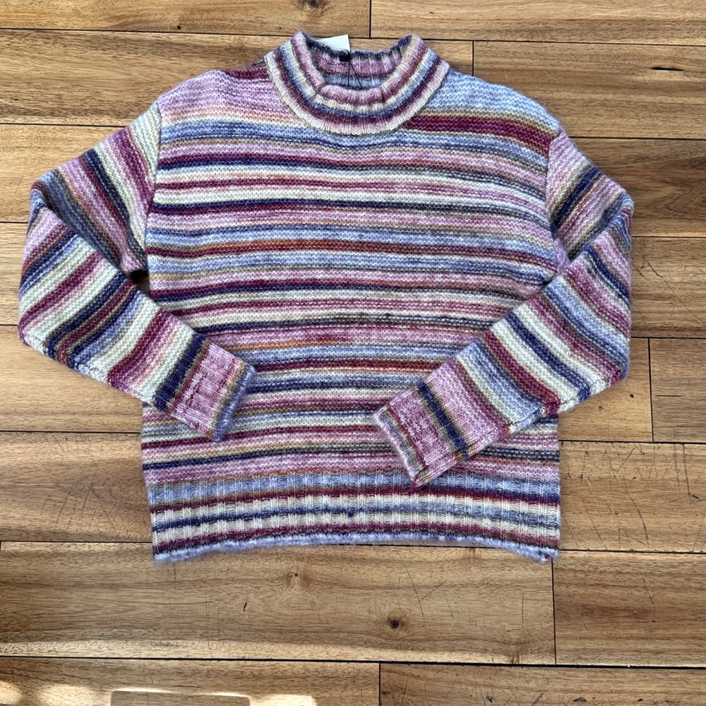 Allison NY Leah Sweater Rainbow Stripe Size XS NWT